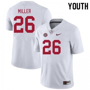 Jam Miller Alabama Crimson Tide College Football Youth #26 Embroidery Jersey - White 720840-164