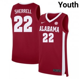 Aiden Sherrell Crimson Tide #22 Youth High School College Basketball Jerseys - Crimson 943754-664