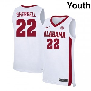 Aiden Sherrell Crimson Tide Stitched #22 Youth College Basketball Jerseys - White 890813-529