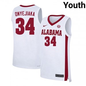 Collins Onyejiaka Crimson Tide College Basketball #34 Limited Youth Jerseys - White 638315-734