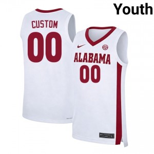 Custom Bama 2025 #00 College Basketball Youth Jerseys - White 336558-269