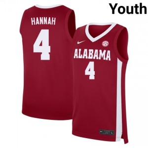 Davion Hannah The Tide College Basketball 2025 #4 Youth Jersey - Crimson 150987-364