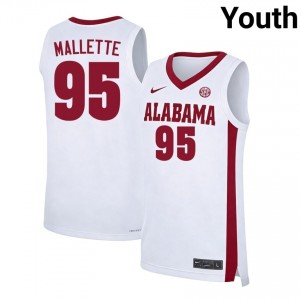 Houston Mallette Alabama Crimson Tide Alumni College Basketball Youth #95 Jerseys - White 276744-791