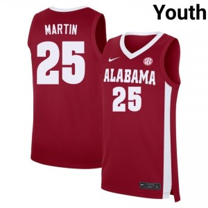 Jacob Martin University of Alabama #25 Youth 2025 College Basketball Jersey - Crimson 255450-811