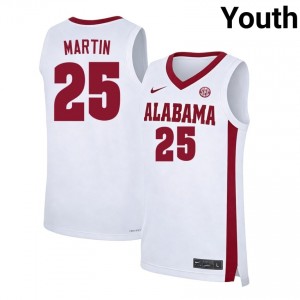 Jacob Martin Crimson Tide Official College Basketball #25 Youth Jerseys - White 387505-828