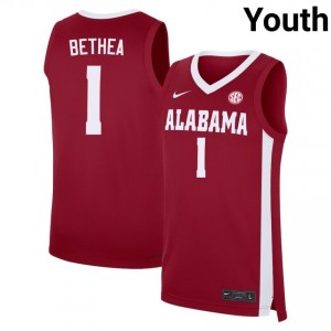 Jalil Bethea Alabama Youth #1 College Basketball Limited Jersey - Crimson 216545-190
