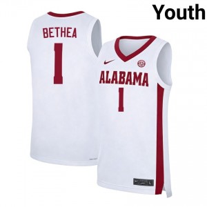 Jalil Bethea Crimson Tide College Basketball #1 2025-26 Youth Jersey - White 681177-907