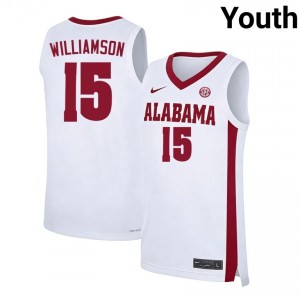 Noah Williamson Roll Tide Game #15 Youth College Basketball Jersey - White 183001-585