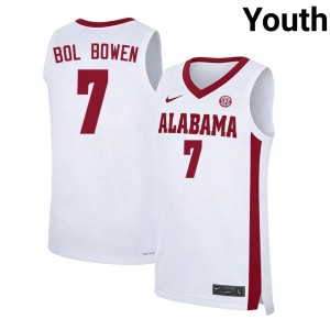 Taylor Bol Bowen Bama #7 Youth NCAA College Basketball Jerseys - White 443185-850