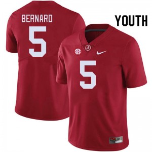 Germie Bernard University of Alabama Official #5 College Football Youth Jerseys - Crimson 240702-703
