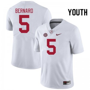 Germie Bernard University of Alabama #5 2025 College Football Youth Jerseys - White 898866-488