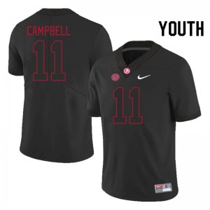 Jihaad Campbell Crimson Stitched Youth #11 College Football Jerseys - Blackout 970136-350