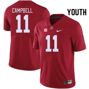Jihaad Campbell The Tide College Football Youth Replica #11 Jerseys - Crimson 159477-861