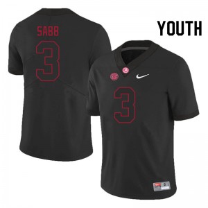 Keon Sabb Alabama NCAA #3 Youth College Football Jerseys - Blackout 574018-426