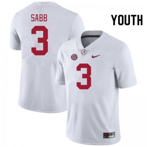 Keon Sabb Alabama Youth 2025 #3 College Football Jerseys - White 200471-121