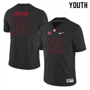 Ty Simpson Alabama College Football Youth Limited #15 Jerseys - Black 770586-200