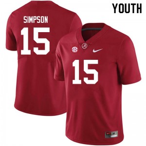 Ty Simpson Bama Limited #15 College Football Youth Jersey - Crimson 762859-773
