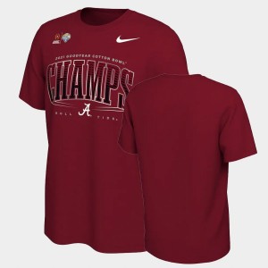 Alabama Men College Football 2021 Orange Bowl Champions Locker Room T-Shirt - Crimson 196010-322