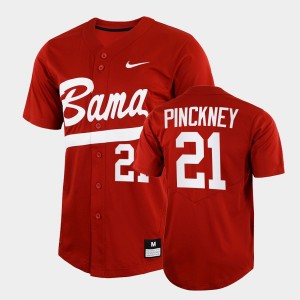 Andrew Pinckney University of Alabama #21 College Baseball 2022 Full-Button Men's Jerseys - Crimson 101219-285