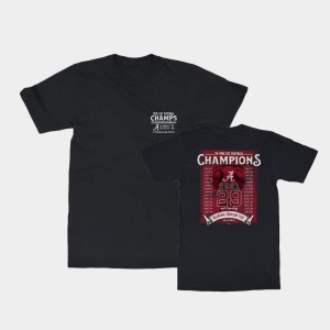 Crimson 2021 SEC Football Conference Champions 2-Hit Score Men College Football T-Shirt - Black 887590-596