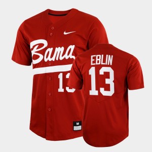 Bryce Eblin Bama Mens #13 2022 Full-Button College Baseball Jerseys - Crimson 257752-210