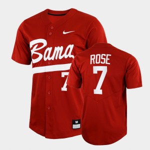 Caden Rose Crimson 2022 Full-Button #7 College Baseball Men Jerseys - Crimson 963503-308