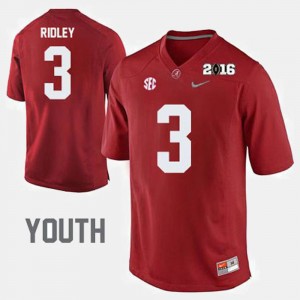 Calvin Ridley Crimson Youth #3 College Football 2025 Jerseys - Crimson 823579-969