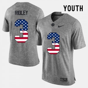 Calvin Ridley The Tide High School #3 US Flag Fashion Youth Jersey - Gray 434637-820