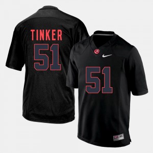 Carson Tinker Roll Tide University Silhouette College #51 Mens Jerseys - Black 917608-987