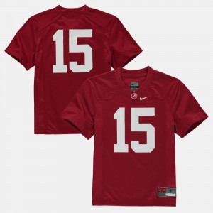 Alabama Youth 2025-26 #15 College Football Jersey - Crimson 177225-124