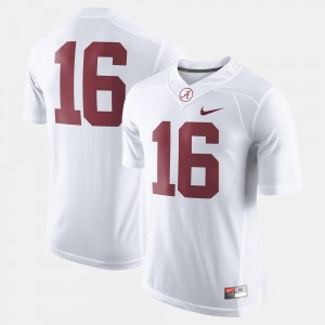Alabama Crimson Tide Mens #16 Game College Football Jerseys - White 409945-502