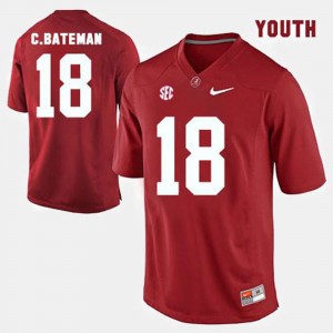 Cooper Bateman Alabama Crimson Tide NCAA Youth #18 College Football Jerseys - Red 917378-503