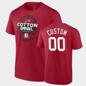Custom Bama Mens 2021 Cotton Bowl CFP #00 College Football T-Shirt - Crimson 723698-915