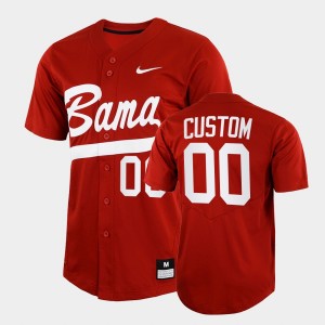 Custom Roll Tide #00 College Baseball 2022 Full-Button Mens Jerseys - Crimson 966700-291