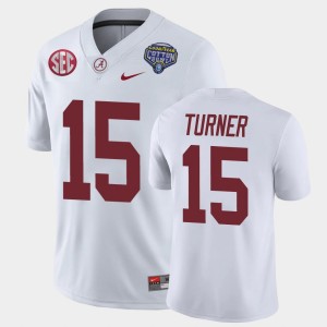 Dallas Turner Roll Tide Mens 2021 Cotton Bowl Game #15 Jerseys - White 920303-147