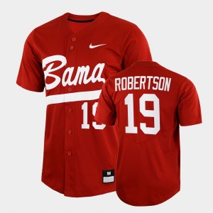 David Robertson Alabama #19 College Baseball Full-Button Mens Jerseys - Crimson 414360-958
