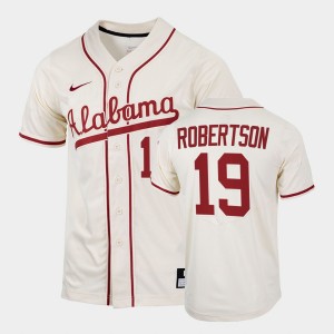 David Robertson Alabama #19 Replica College Baseball Men's Jersey - Natural 804880-477