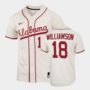 Drew Williamson Crimson Men's #18 College Baseball 2022 Replica Jersey - Natural 128310-996
