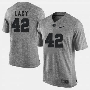 Eddie Lacy Alabama Crimson Tide Gridiron Limited #42 Men Gridiron Gray Limited Jerseys - Gray 722766-928