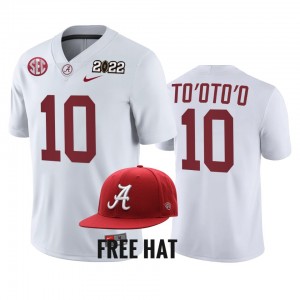 Henry To'oTo'o Roll Tide #10 Men 2021 Cotton Bowl Champions CFP College Football Jersey - White 565481-913