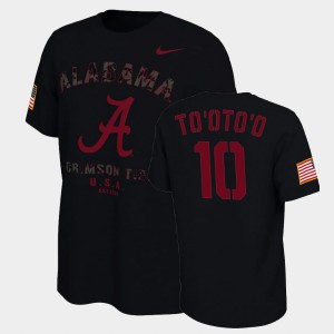 Henry To'oTo'o The Tide #10 Men's College Football Veterans Day 2021 America Flag T-Shirt - Black 122711-473