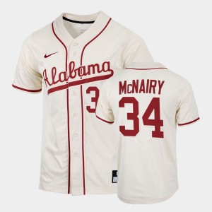 Jacob McNairy Alabama #34 2022 Replica Men College Baseball Jerseys - Natural 196023-135
