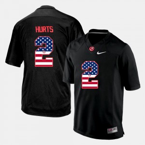 Jalen Hurts The Tide Mens #2 High School US Flag Fashion Jerseys - Black 160117-495