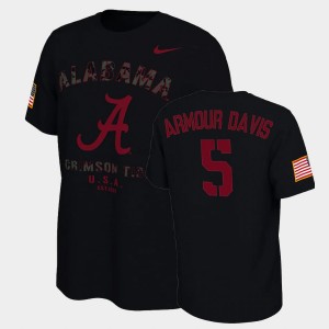 Jalyn Armour-Davis Roll Tide College Football Mens Veterans Day 2021 America Flag #5 T-Shirt - Black 923380-963