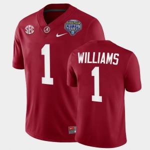 Jameson Williams Alabama #1 Men's 2021 Cotton Bowl College Football Playoff Jerseys - Crimson 632898-671