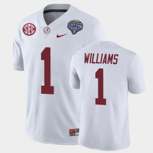 Jameson Williams Alabama Crimson Tide Men's Game 2021 Cotton Bowl #1 Jerseys - White 173820-701