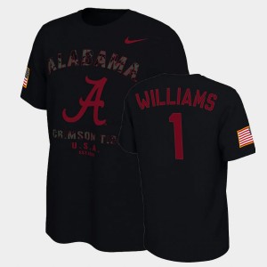 Jameson Williams The Tide College Football Men Veterans Day 2021 America Flag #1 T-Shirt - Black 365217-583