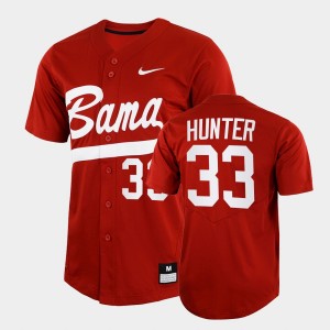 Tommy Hunter The Tide College Baseball Full-Button #33 Men's Jersey - Crimson 332748-308