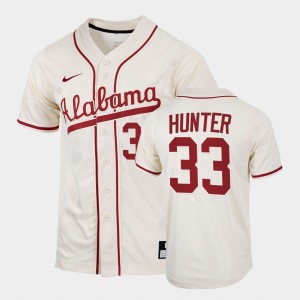 Tommy Hunter Roll Tide #33 Men's Replica College Baseball Jersey - Natural 408673-311