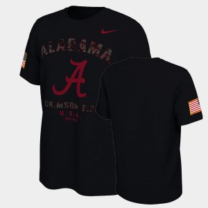Alabama Crimson Tide College Football Men Veterans Day 2021 America Flag T-Shirt - Black 549562-175